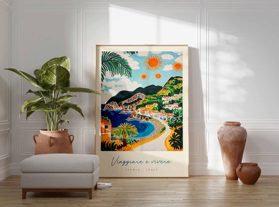 Ischia Poster Italian Travel Print Ischia Travel Art Ischia Wall Art Italy Art Italy Travel Decor Italian Travel Gift - Image 3
