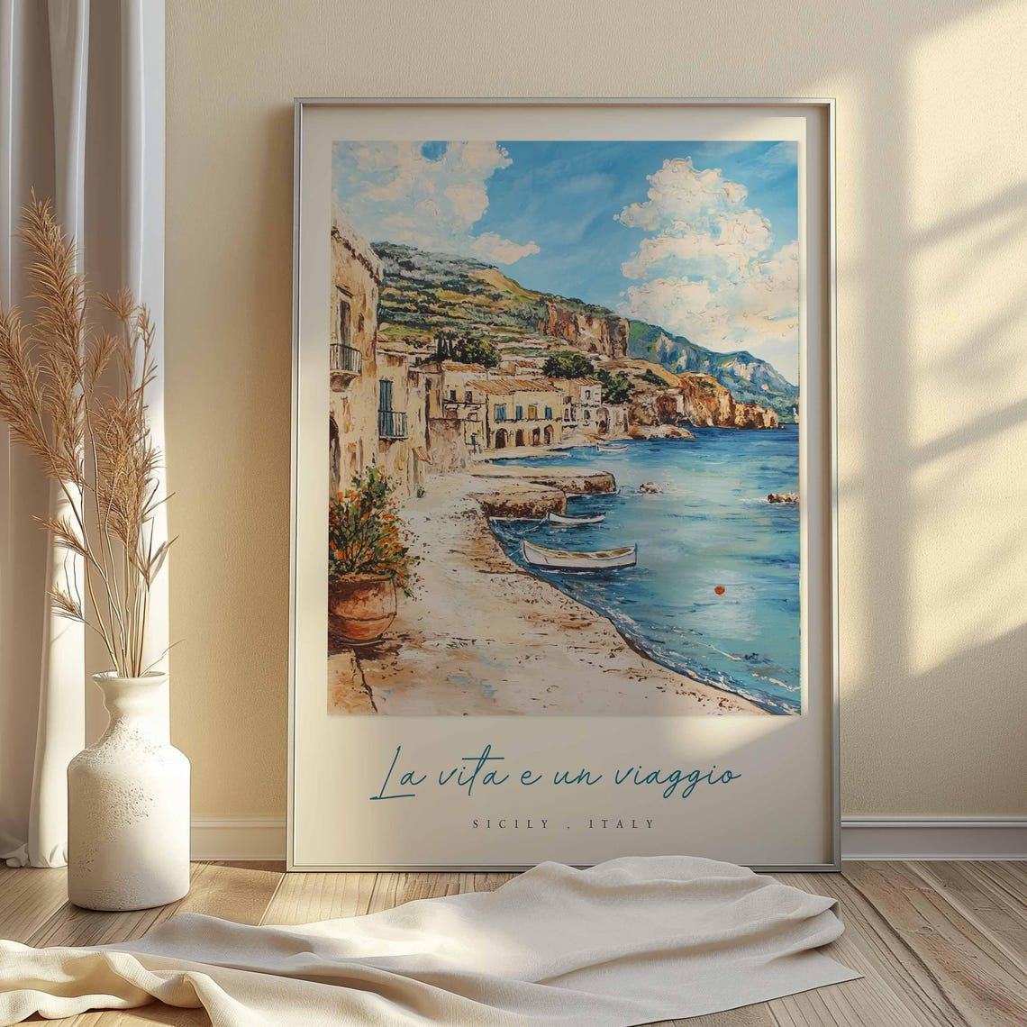 Sicily Poster Italian Travel Print Sicily Travel Art Sicily Wall Art Italy Art Italy Travel Decor Italian Travel Gift - Image 2