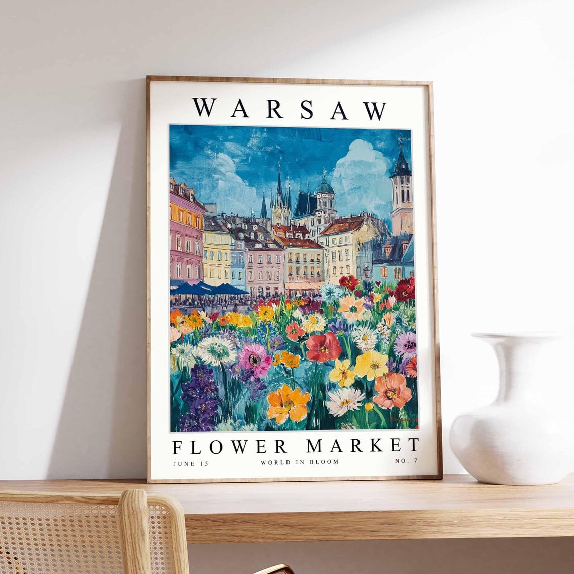 Warsaw Flower Market Poster Warsawprint Polish Floral Wall Art Warsawfloral Decor Botanical Poland Print Europe Travel