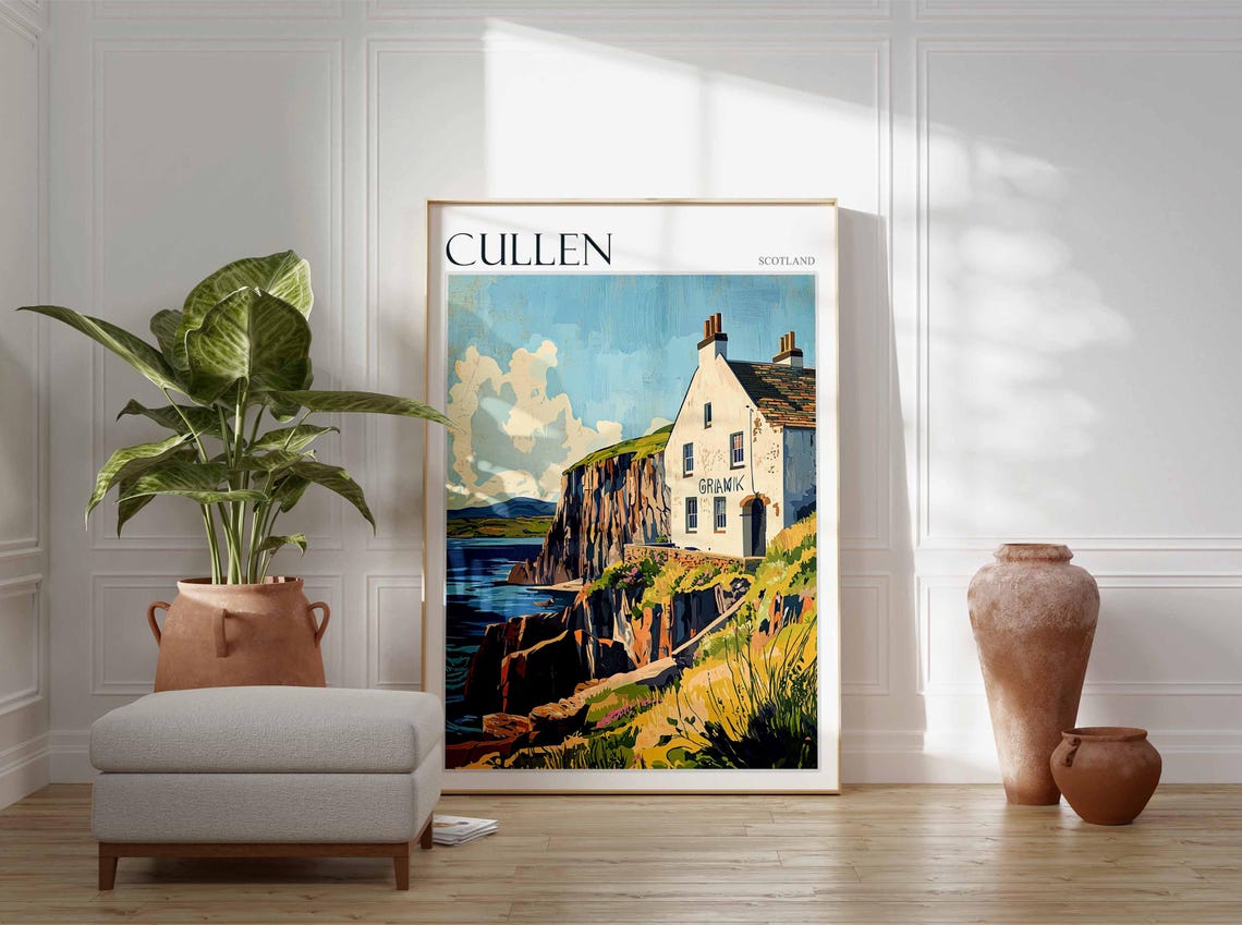 Cullen Poster Scotland Travel Poster Scotland Travel Gift Cullen Scotland Art Moray Coast Poster North Sea Poster Scottish Scenery Art - Image 3