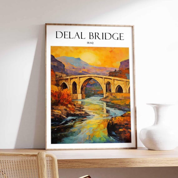 Delal Bridge Poster Zakho Iraq Kurdistan Travel Art