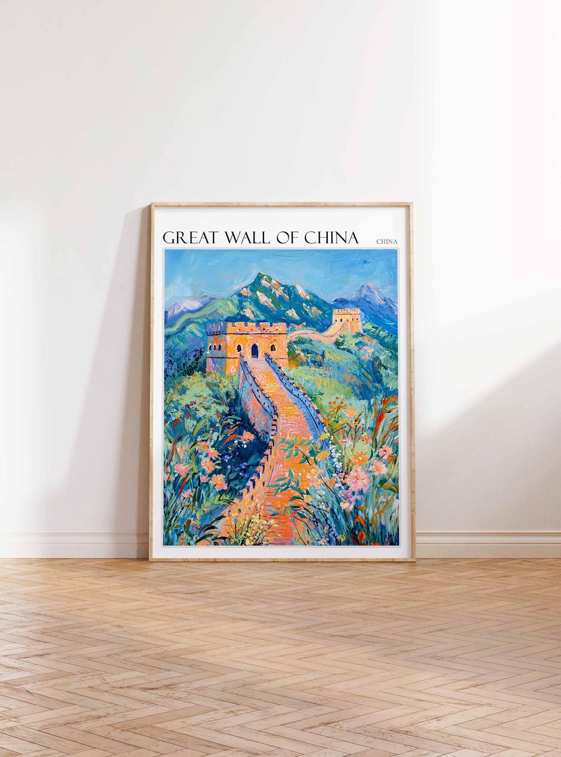 Great Wall Of China Poster Great Wall Of China Travel Print Chinese Decor Asia Travel Poster Asian Wall Art Botanical Decor China Gift - Image 3