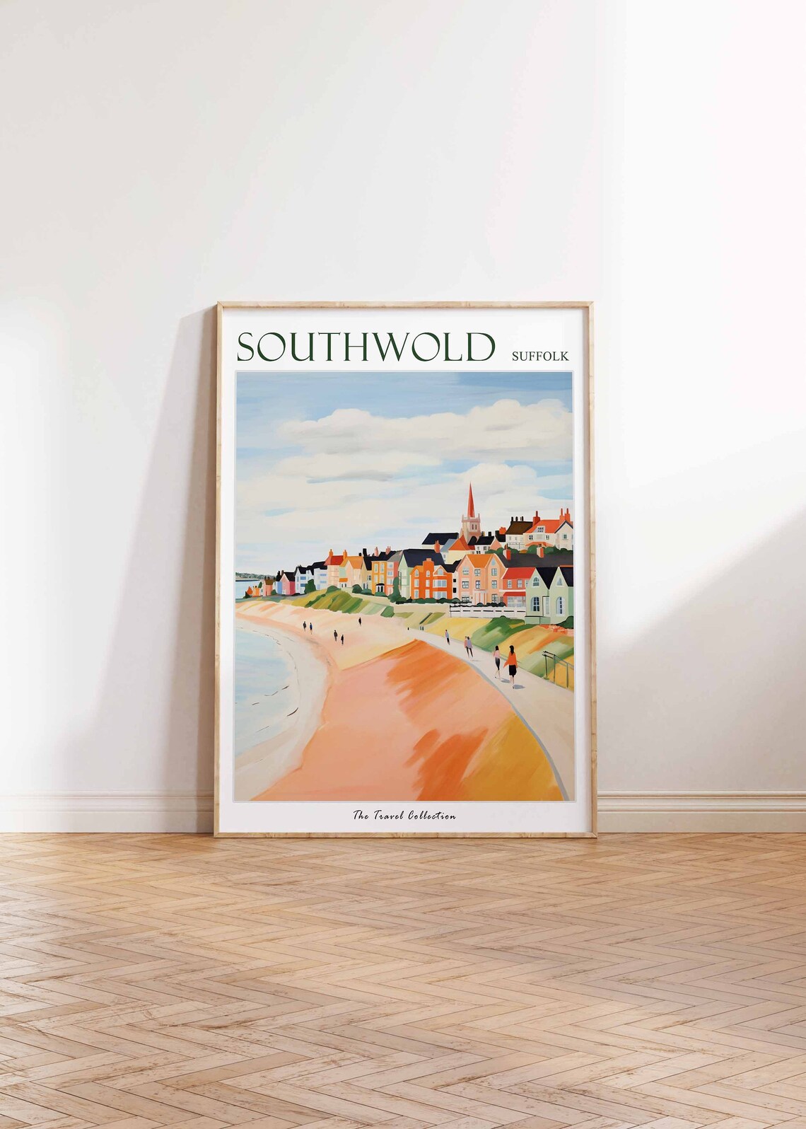 Southwold Suffolk Seaside Town Promenade And Beach Art Poster - Image 2