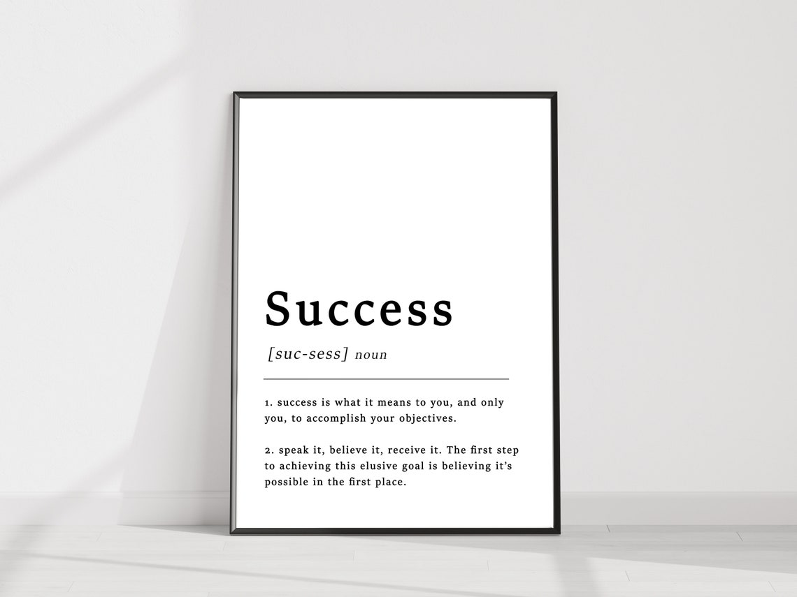 Success Definition Typography Quote Minimalist Motivational Poster - Image 2