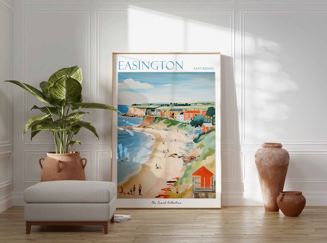 Easington Poster Easington Travel Print East Riding Travel Poster British Decor Tropical Decor Sea Print Easington Gift - Image 3