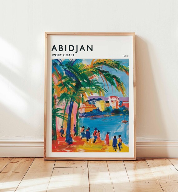 Abidjan Ivory Coast Print West Africa Skyline Art