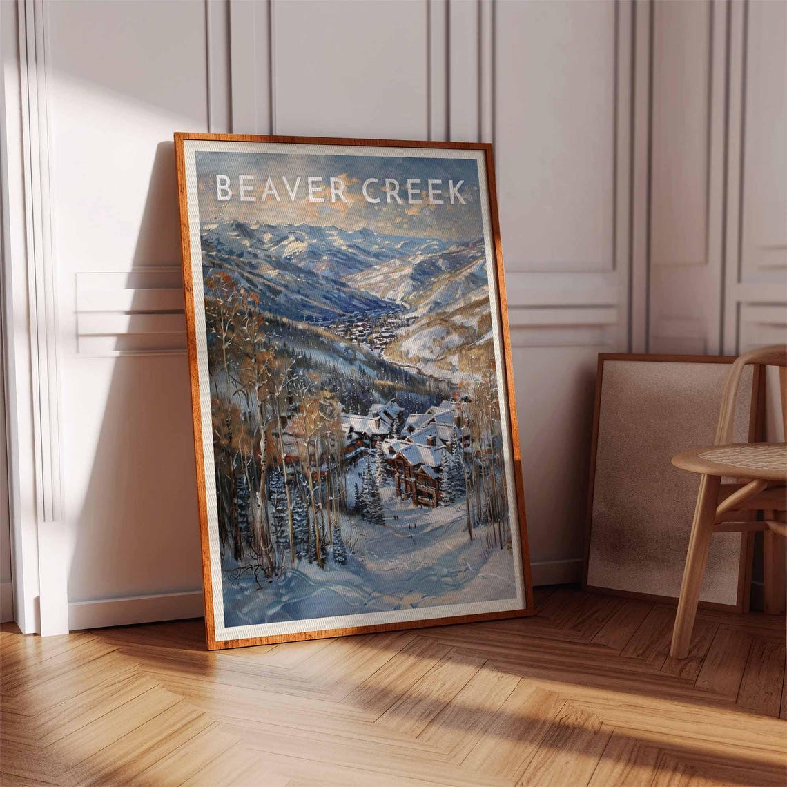 Beaver Creek Canada Alpine Valley Lodge Aspen Trees Scene Poster - Image 2