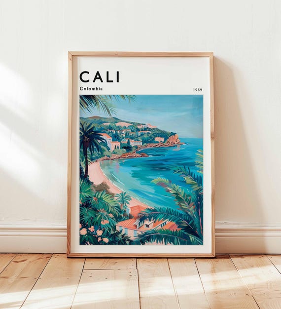 Cali Colombia Travel Poster South America Wall Art Salsa Decor