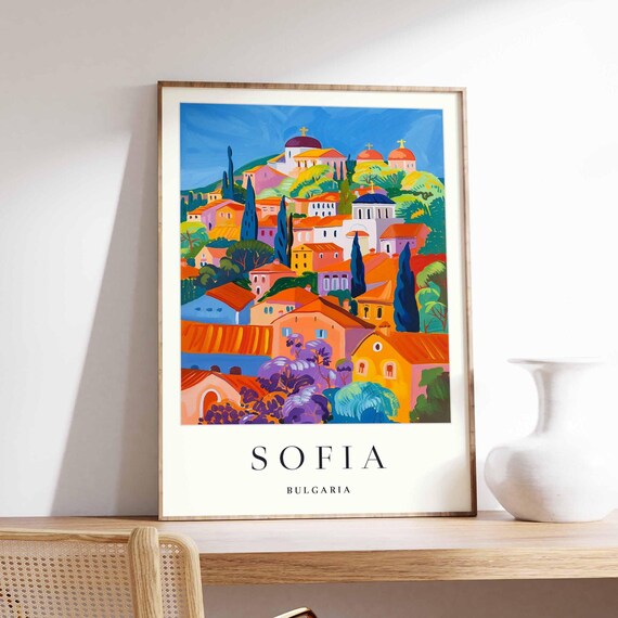 Sofia Bulgaria Hill Town Cypress Churches Golden Domes Poster