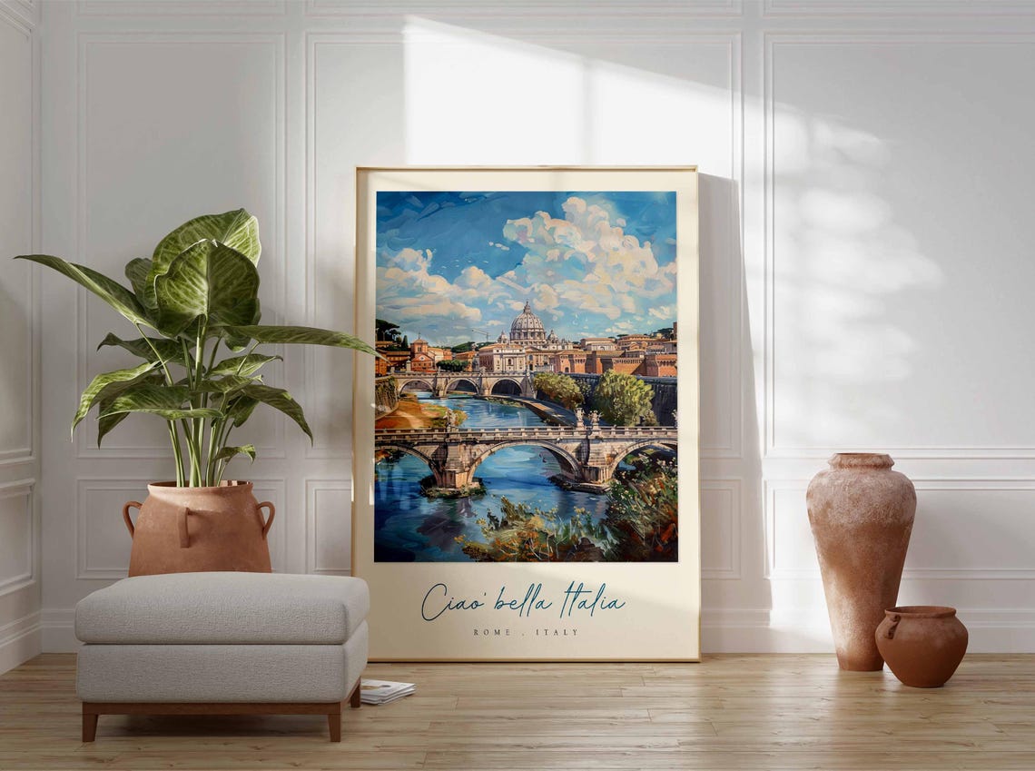 Rome Poster Italian Travel Print Rome Travel Art Rome Wall Art Italy Art Italy Travel Decor Italian Travel Gift - Image 3