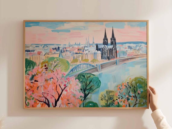 Cologne Cathedral Travel Poster, European Cityscape