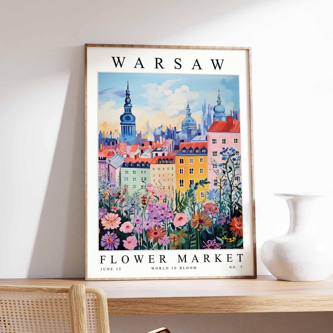 Warsaw Flower Market Poster Warsawprint Polish Floral Wall Art Warsawfloral Decor Botanical Poland Print Europe Travel