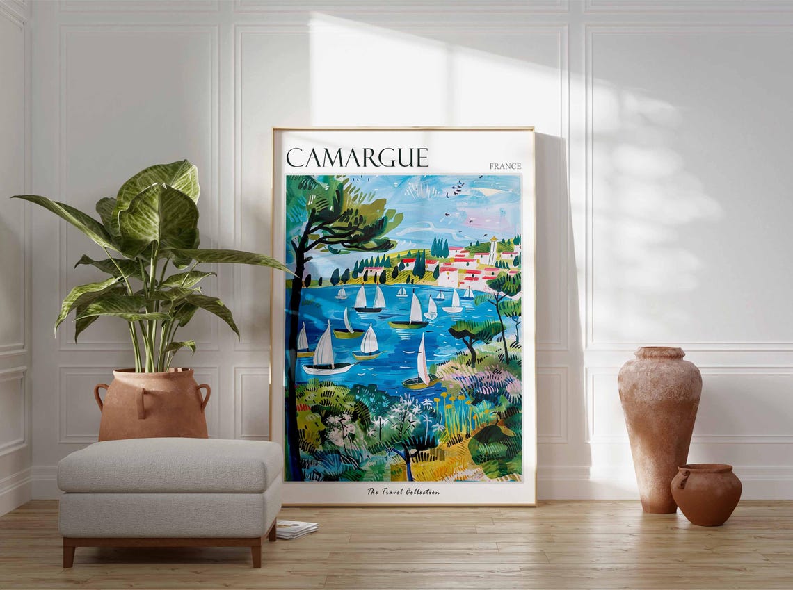Camargue Poster France Travel Print French Decor Europe Travel Poster European Wall Art Camargue Gift Camargue Travel Poster - Image 3