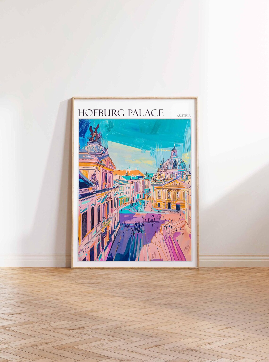 Hofburg Palace Austria Domed Palace Street View Painting Poster - Image 3