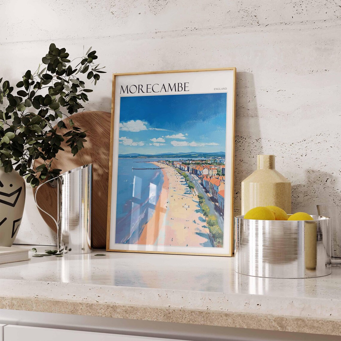 Morecambe Bay Poster England Travel Poster Coastal Wall Art Uk Decor British Home Decor English Riviera Poster Morecambe Travel Print - Image 2