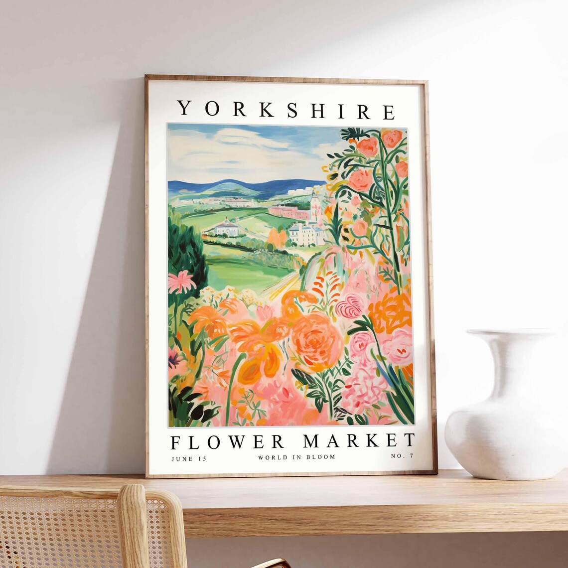 Yorkshire England Flower Market Valley Roses Bloom Art Poster