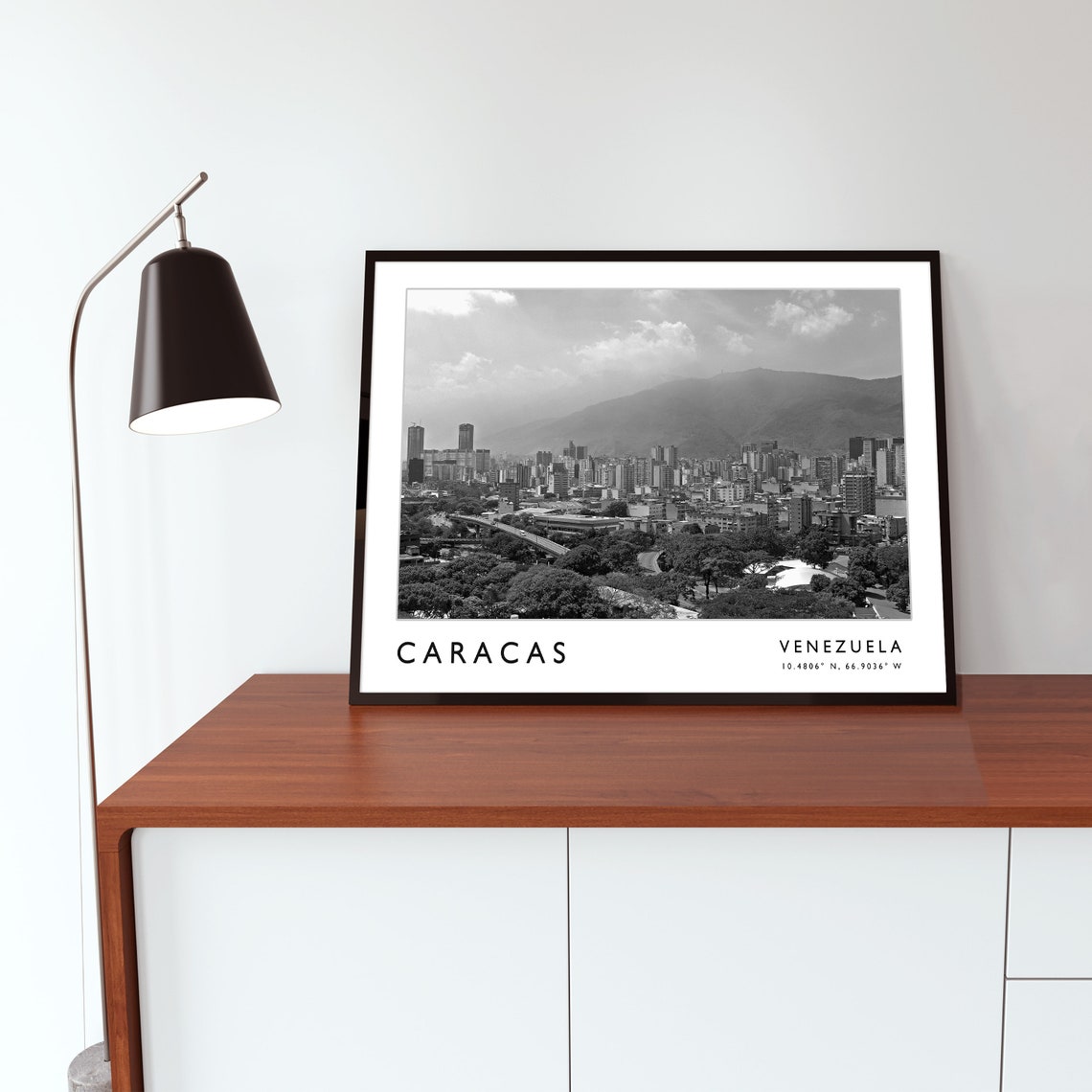 Caracas Travel Print Caracas Travel Poster Venezuela Travel Print Venezuela Print Black And White Travel Poster Travel Art Travel Gift - Image 3