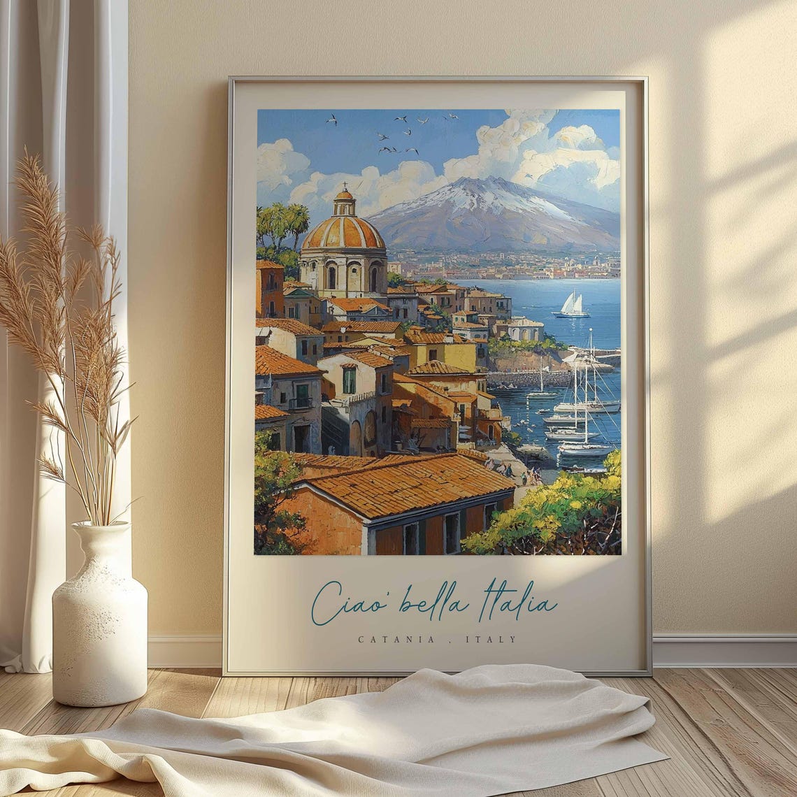 Catania Poster Catania Travel Print Catania Travel Art Catania Wall Art Italy Art Italy Travel Decor Italian Travel Gift - Image 2
