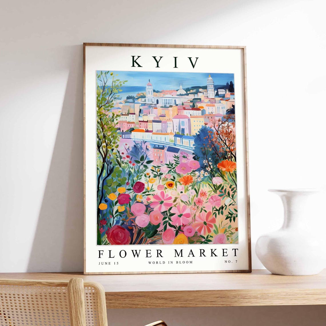 Kyiv Flower Market Poster Kyivprint Ukrainian Floral Wall Art Kyivfloral Decor Botanical Ukraine Print Europe Travel