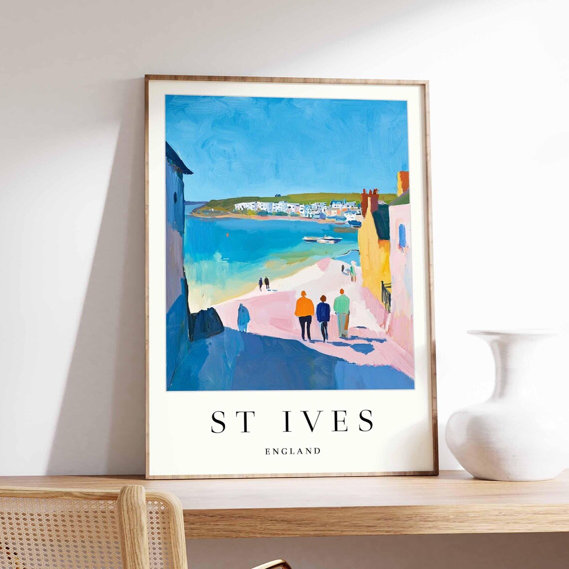 St Ives England Coastal Beach Scene Cornwall Summer Day Poster