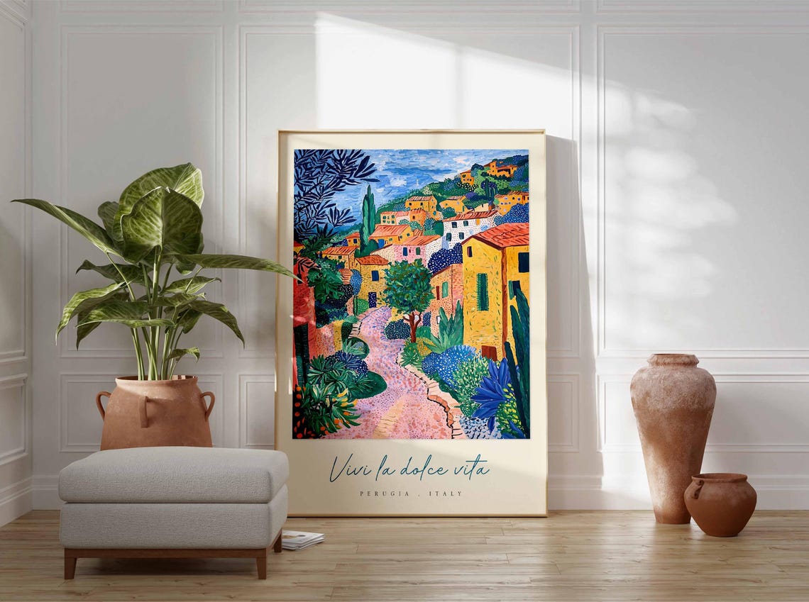 Perugia Poster Italian Travel Print Perugia Travel Art Perugia Wall Art Italy Art Italy Travel Decor Italian Travel Gift - Image 3