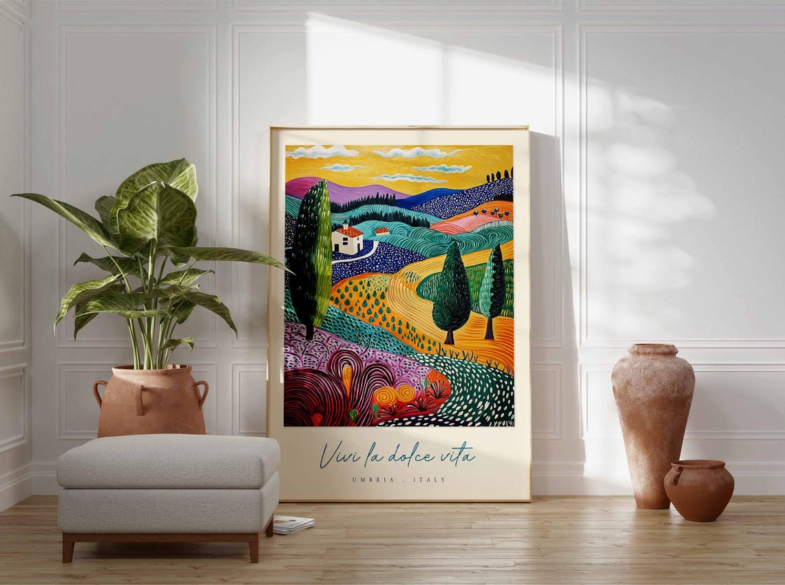 Umbria Poster Italian Travel Print Umbria Travel Art Umbria Wall Art Italy Art Italy Travel Decor Italian Travel Gift - Image 3