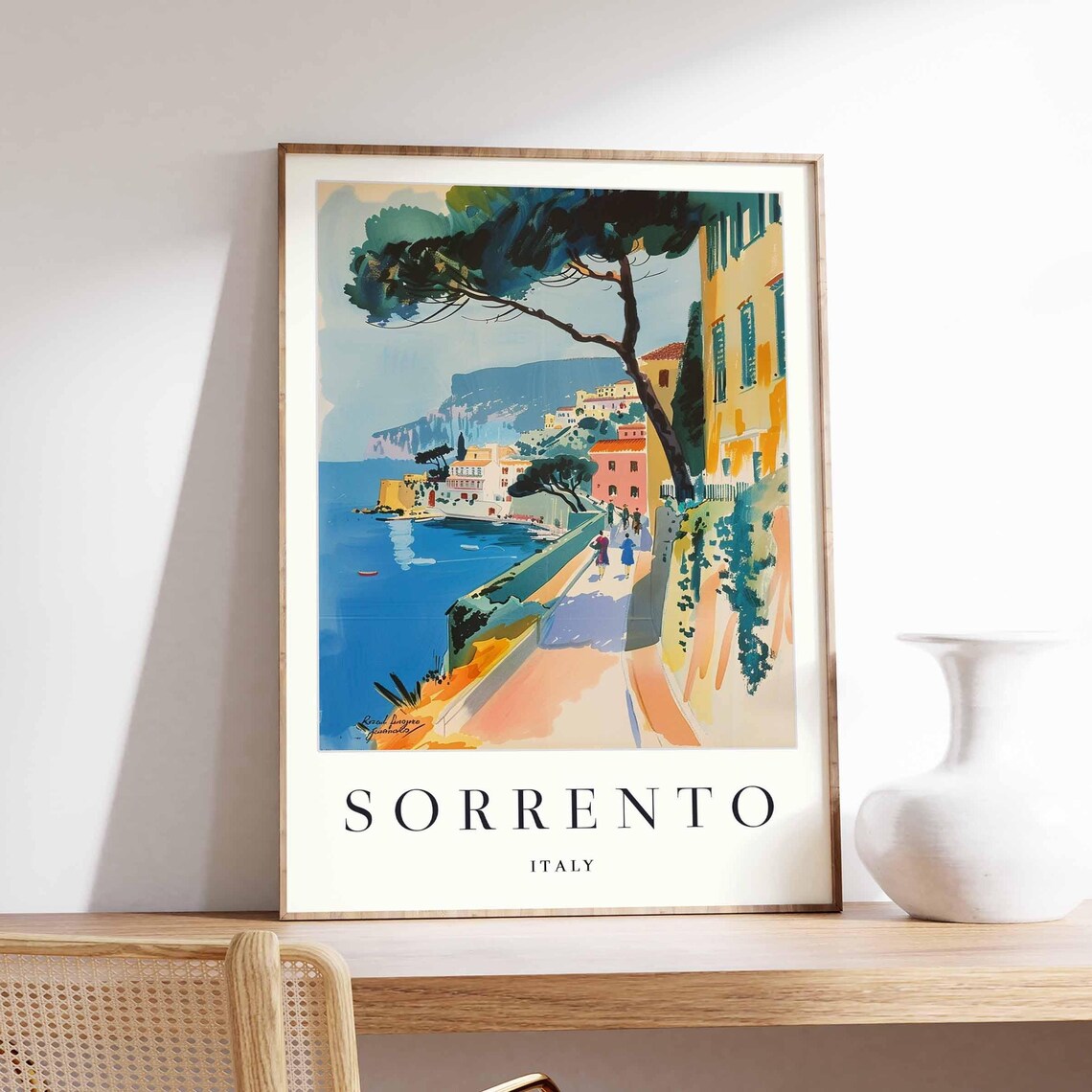 Sorrento Italy Travel Poster, Amalfi Coast Decor