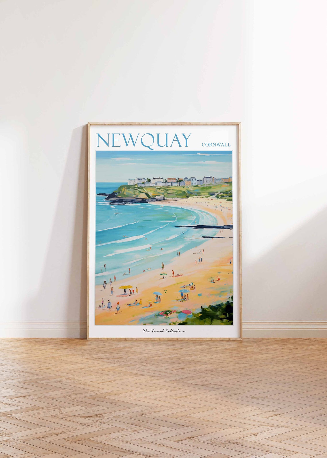 Newquay Cornwall Surf Beach and Headland Town Panorama Poster - Image 2