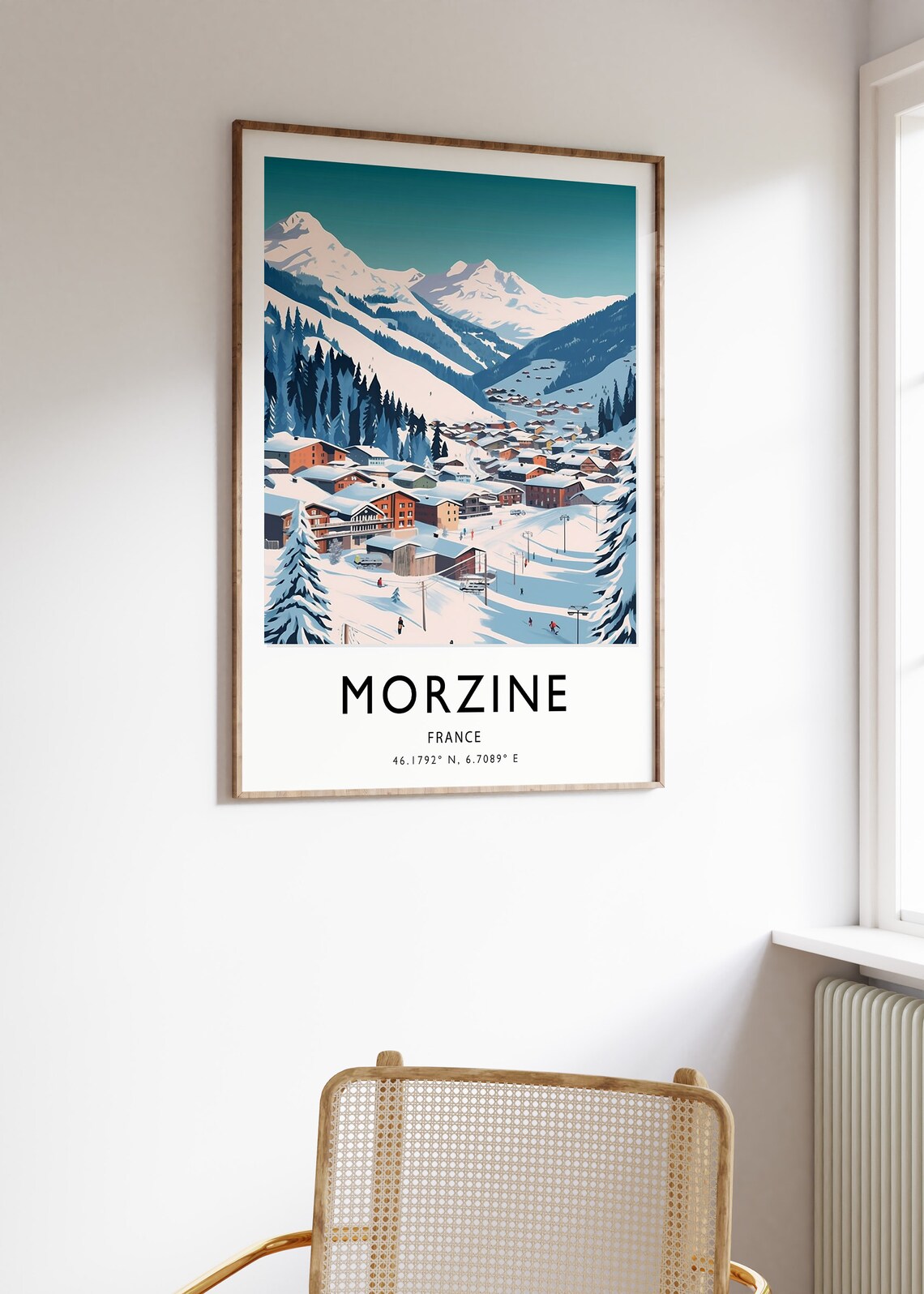 Morzine France Skiing Travel Poster, Winter Sport Art - Image 3