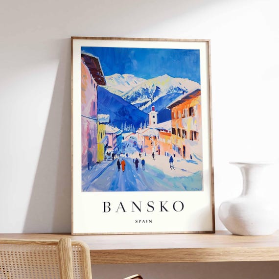 Bansko Bulgaria Poster Ski Resort Mountain Art