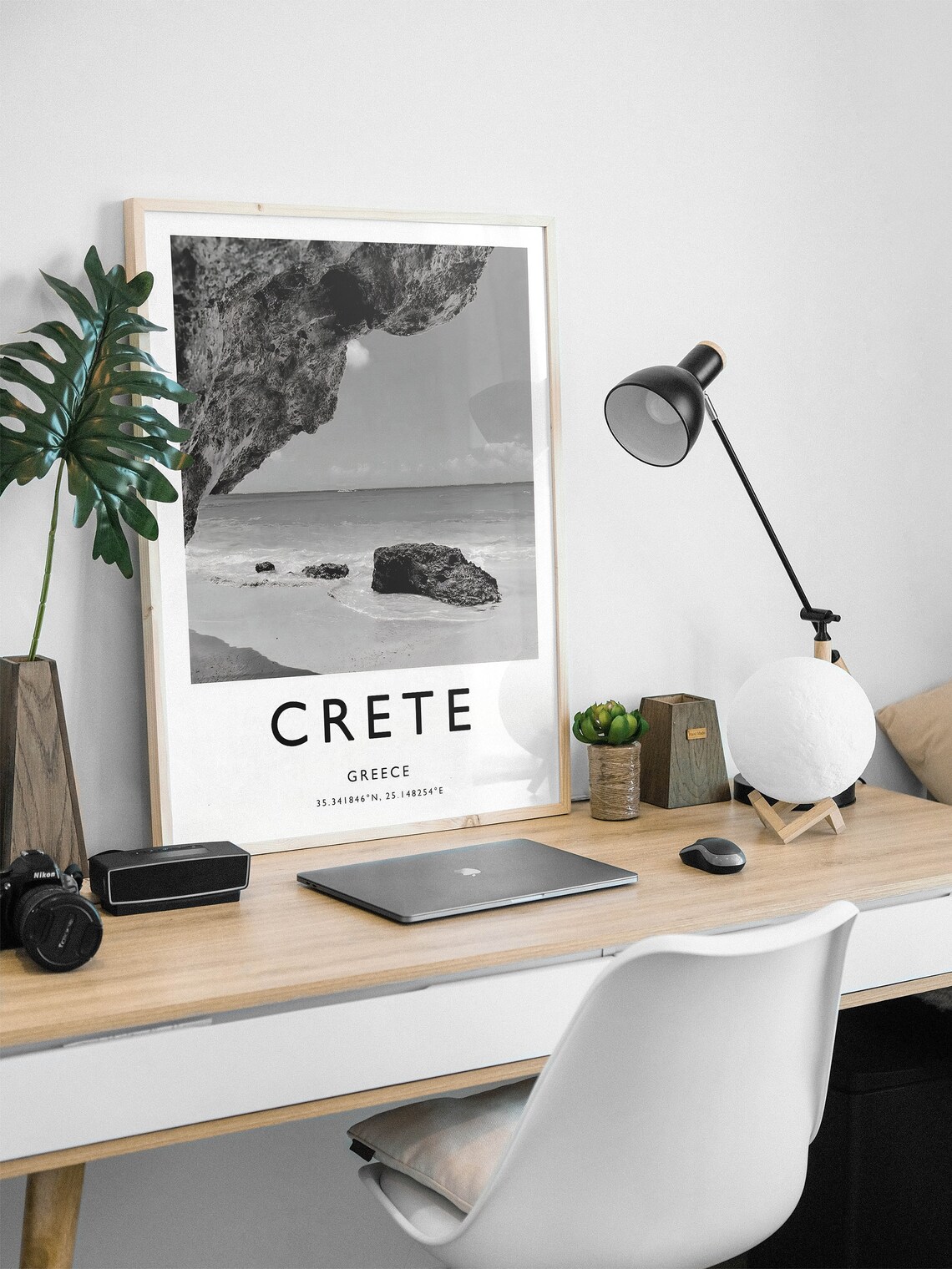 Crete Travel Poster, Greece Black-and-White View - Image 3