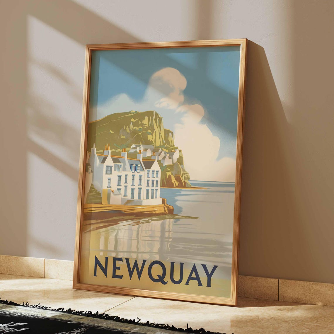 Newquay Print Coastal Travel Poster Cornwall Travel Print Coastal Wall Art Seaside Art Coastal Gift Uk Coast Art Uk Travel Poster - Image 2