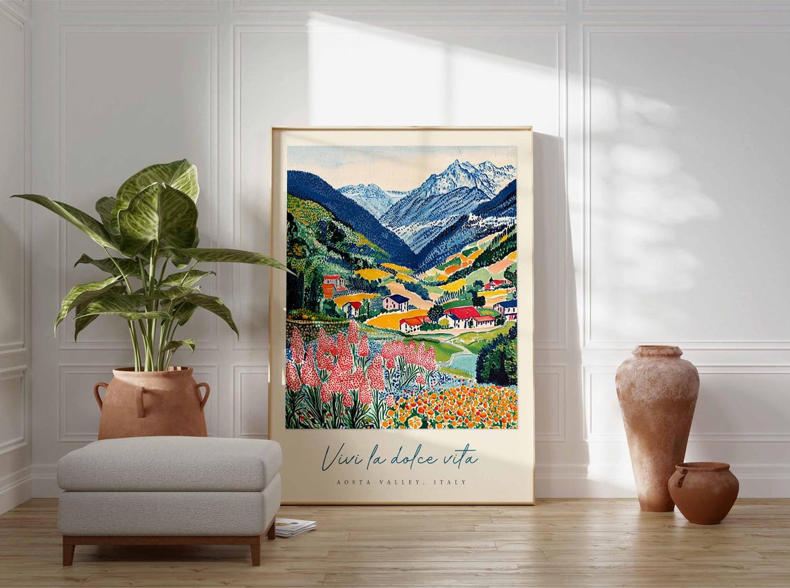 Aosta Valley Poster Aosta Valley Travel Print Aosta Valley Travel Art Aosta Valley Wall Art Italy Art Italy Travel Decor Travel Gift - Image 3