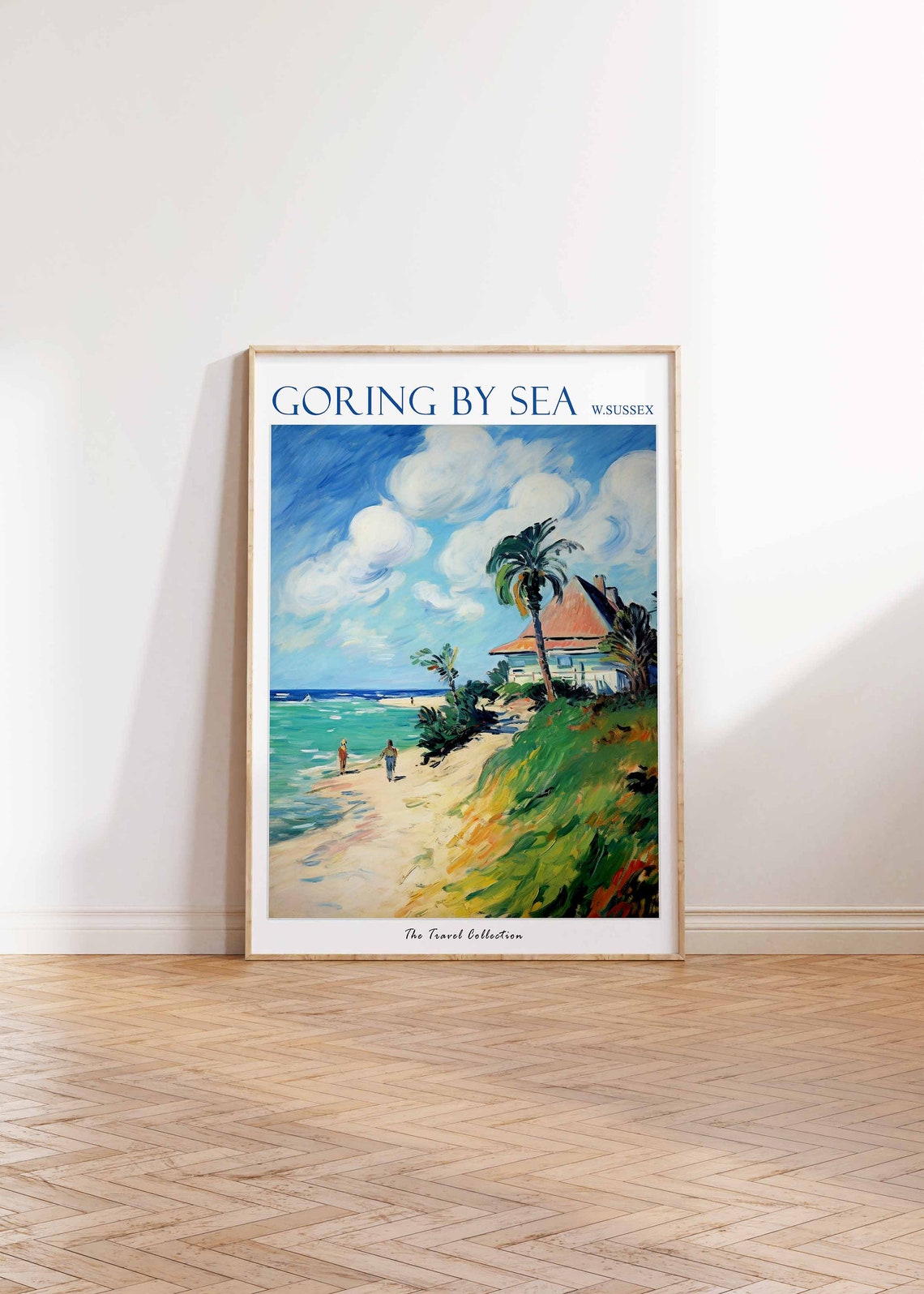 Goring By Sea Poster Goring By Sea Travel Print West Sussex Travel Poster British Decor Tropical Decor Sea Print Goring By Sea Gift - Image 2