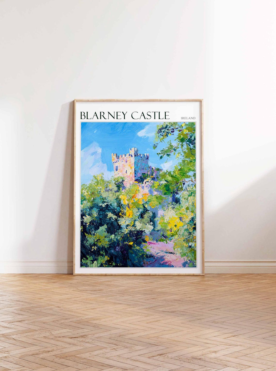 Blarney Castle Tower Blooming Gardens Impressionist Art Poster - Image 3