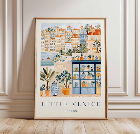 Little Venice London Poster Canal Narrowboat Travel Art