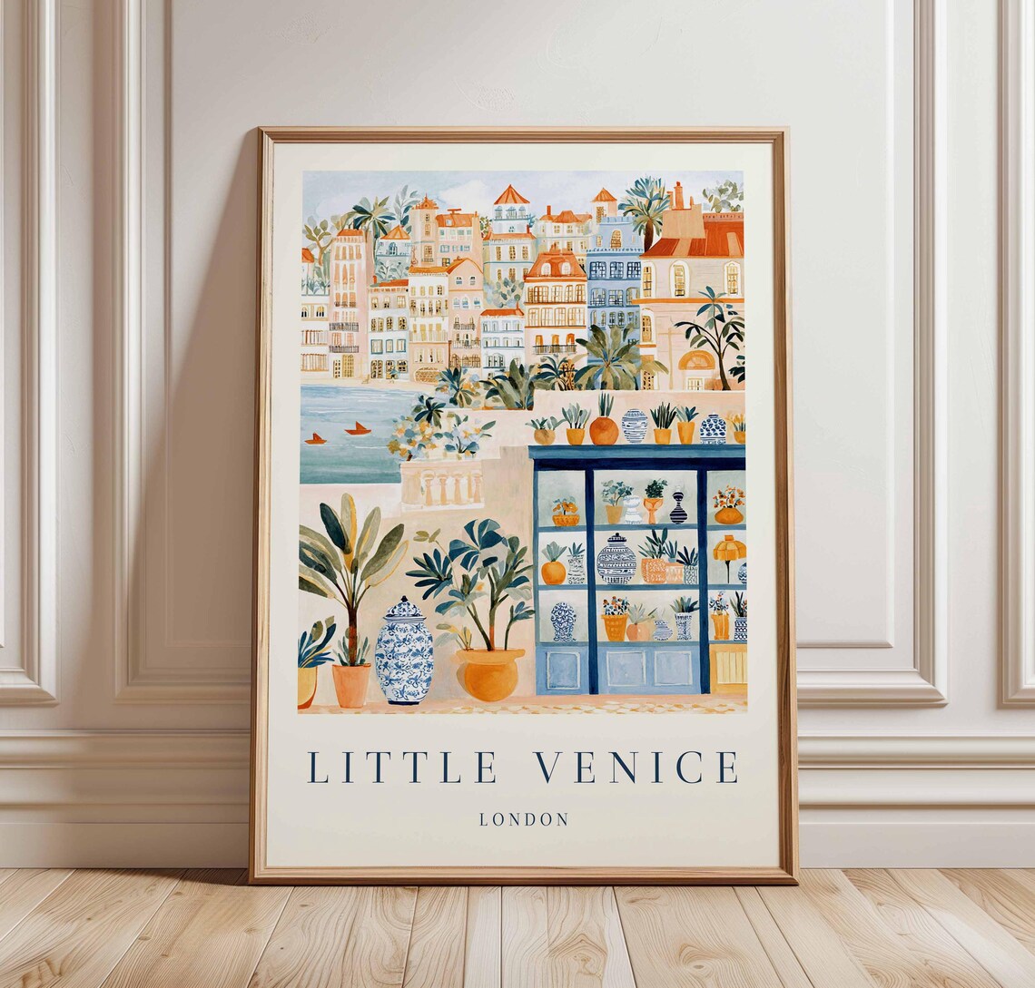 Little Venice London Poster Canal Narrowboat Travel Art