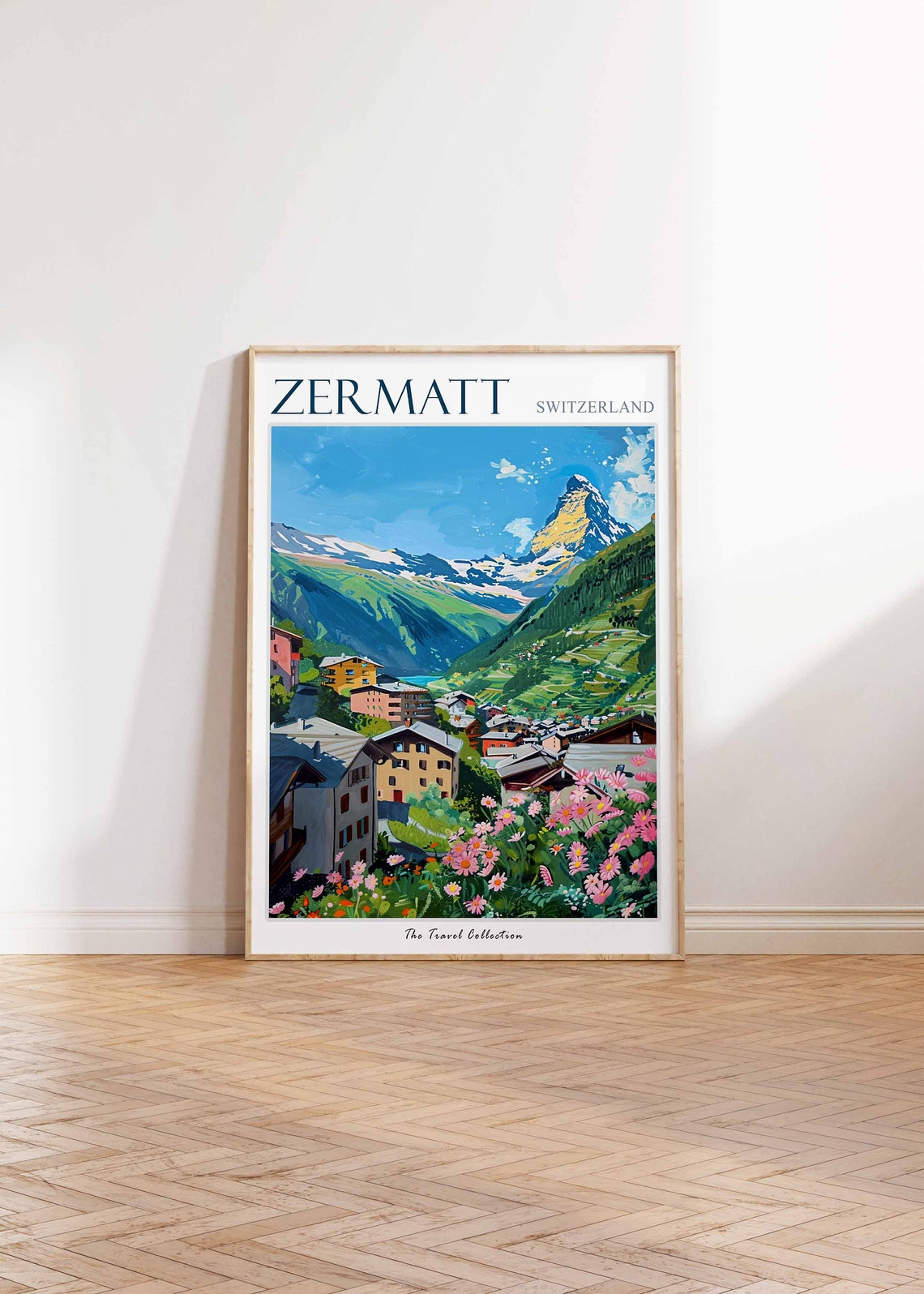Zermatt Poster Zermatt Travel Print Zermatt Gift Skiing Wall Art Alpine Travel Poster Switzerland Wall Art Swiss Travel Print - Image 3
