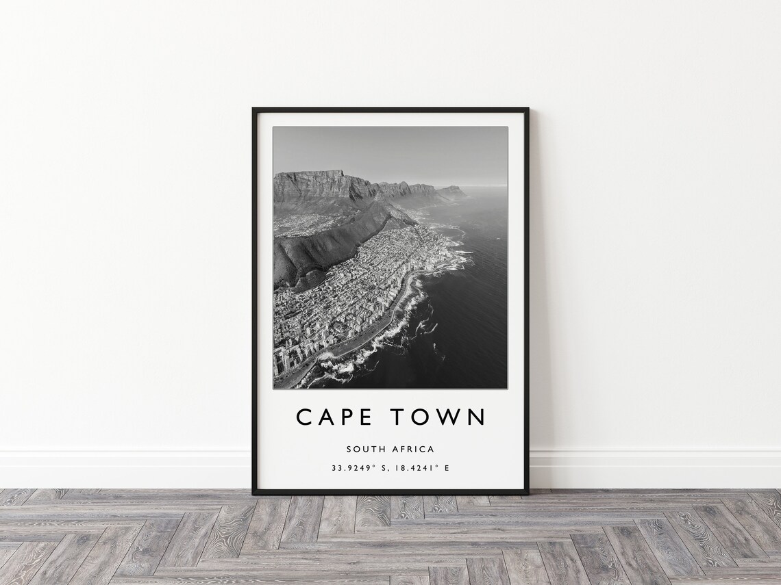 Cape Town Travel Poster, South Africa Travel Art - Image 3