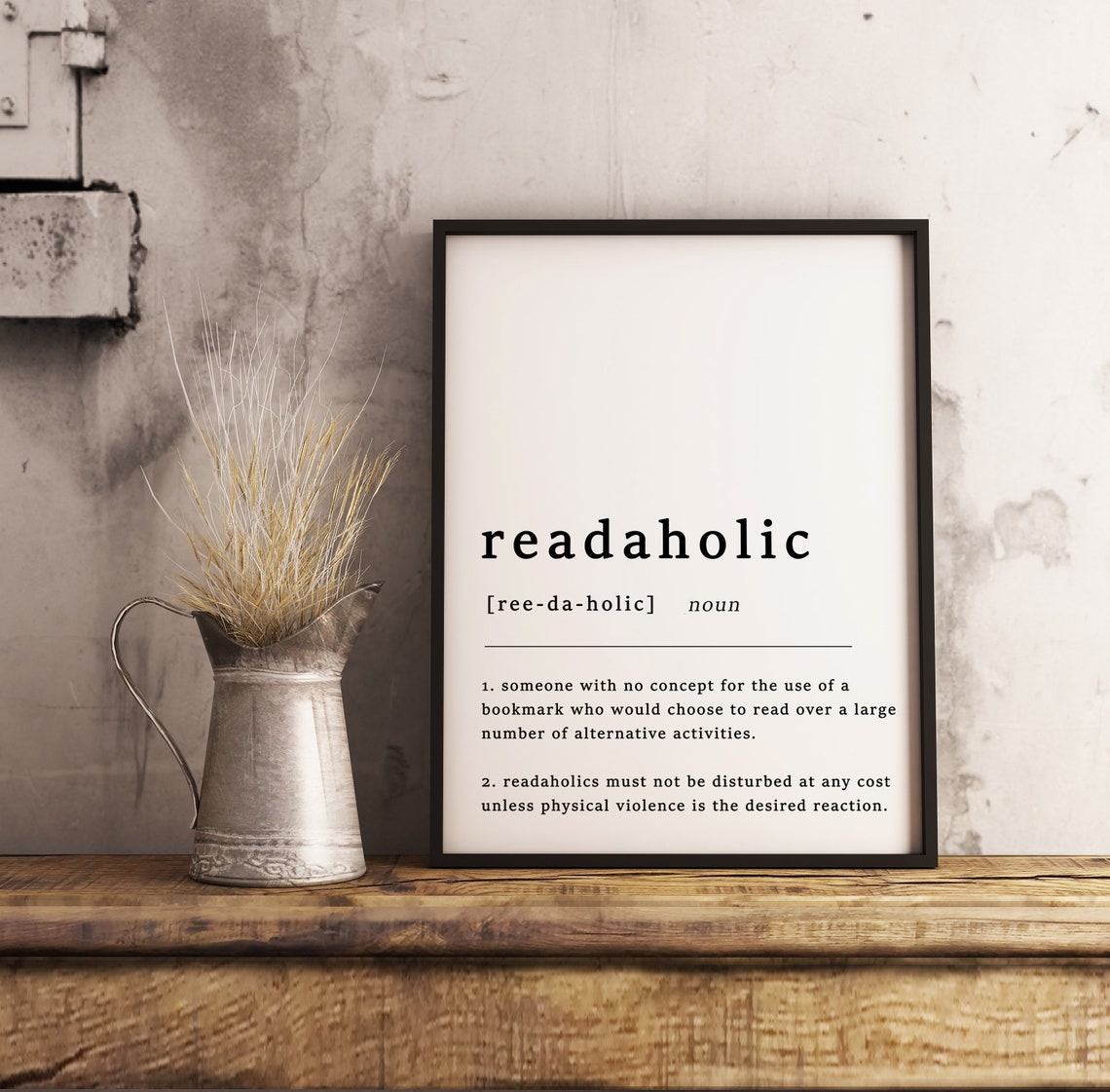 Readaholic Dictionary Definition Funny Book Lover Reading Quote Print - Image 3
