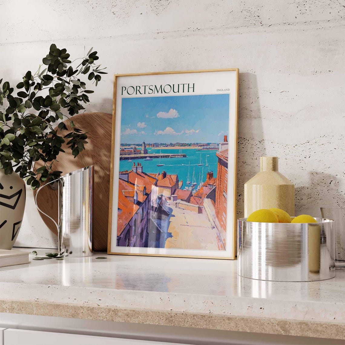 Portsmouth Poster Uk Travel Poster Coastal Wall Art British Decor Uk Home Decor Portsmouth Wall Art Portsmouth Travel Print Uk Print - Image 3