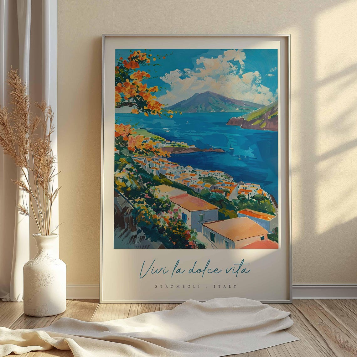 Stromboli Poster Italian Travel Print Stromboli Travel Art Stromboli Wall Art Italy Art Italy Travel Decor Italian Travel Gift - Image 2