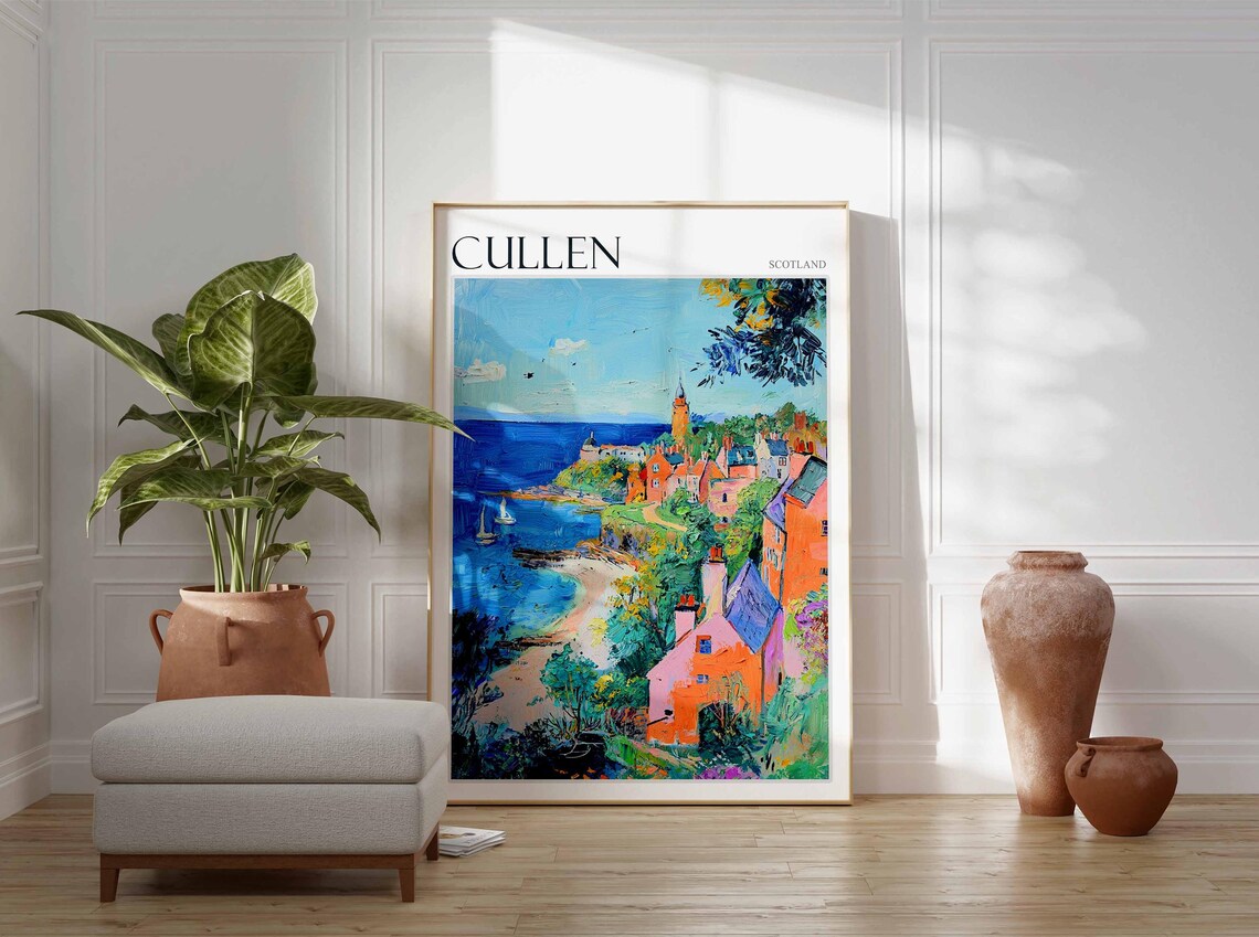 Cullen Poster Scotland Travel Poster Scotland Travel Gift Cullen Scotland Art Moray Coast Poster North Sea Poster Scottish Scenery Art - Image 3