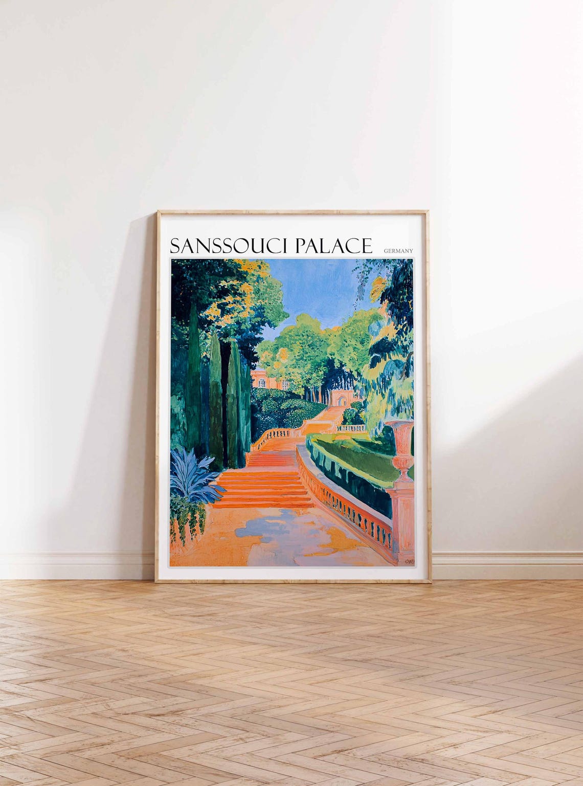 Sanssouci Palace Orange Steps Terraced Gardens Germany Travel Poster - Image 2