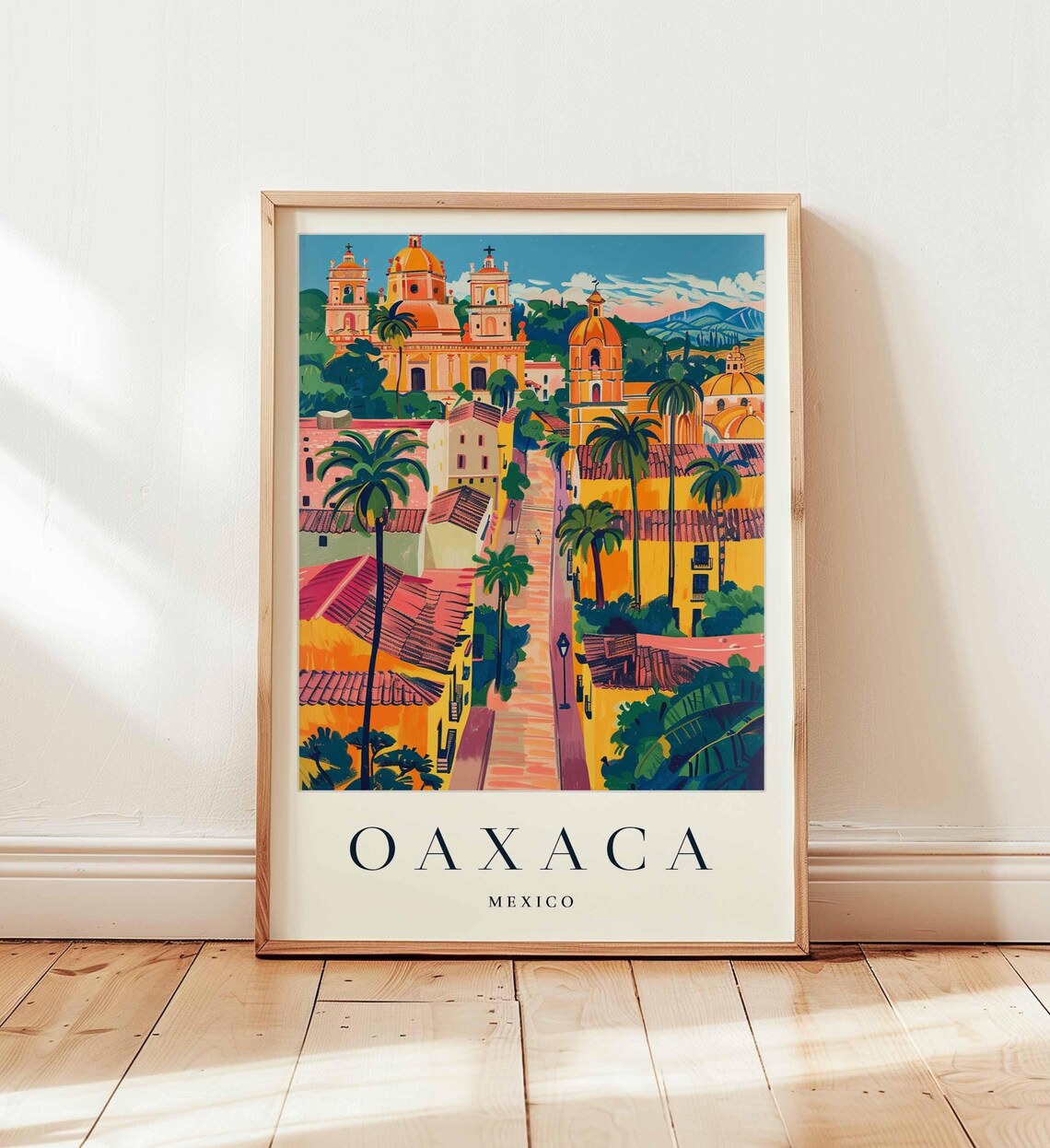 Oaxaca Mexico Travel Poster, Cultural City Print