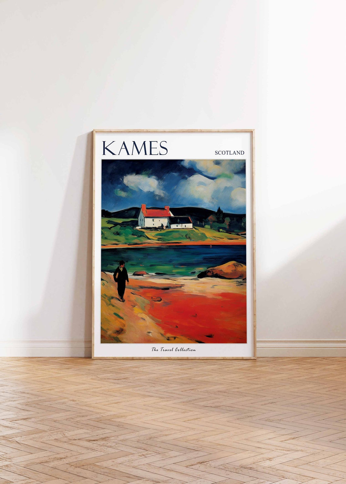 Kames Scotland Dramatic Fauvist Cottage Over the Waves Poster - Image 2