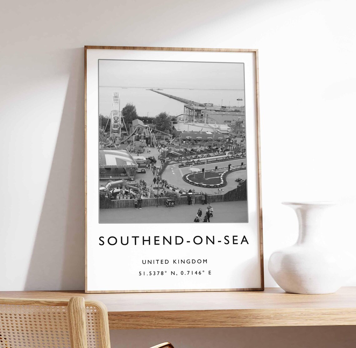 Southend On Sea UK Seaside Pier Amusement Park Vintage Photo Poster