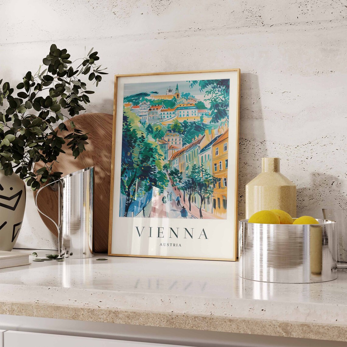 Vienna Tree Lined Avenue Historic City Austria Travel Poster - Image 3