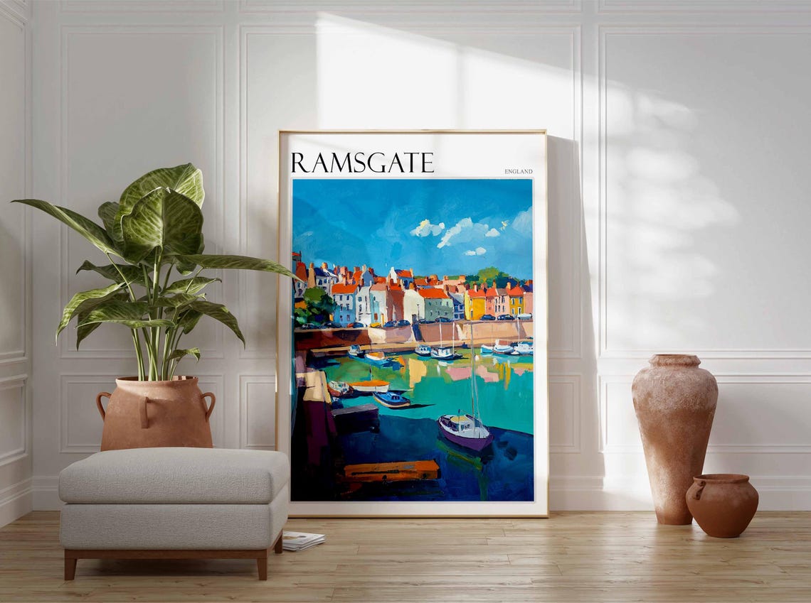 Ramsgate England Impressionist Harbor Sailboats Travel Poster - Image 4