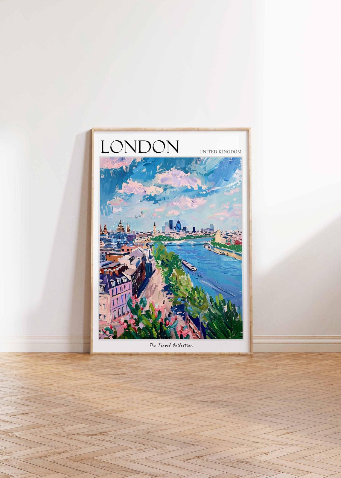 London Poster United Kingdom Travel Print British Decor United Kingdom Travel Poster Botanical Print London Gift London Travel Poster - Image 2